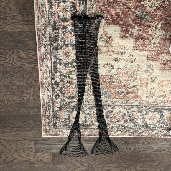 Pants - Never Worn Black Sheer Mesh Flare Pants with Diamond Accents, Size Small